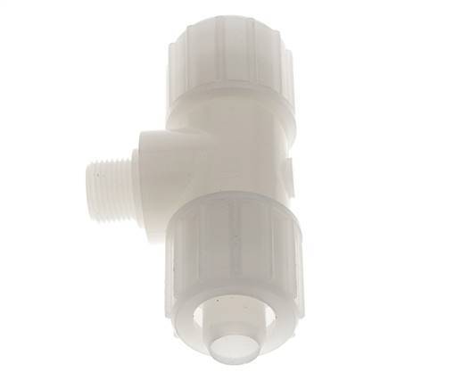 20x13mm & G3/8'' Racor de compresión en T de PVDF con rosca macho 10 bar PVC y PA