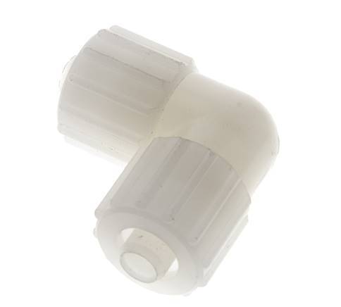 Racor de compresión codo 15x9mm PVDF 10 bar PVC y PA