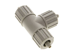 Racor de compresión en T de PP 10x4mm 10 bar PVC y PA
