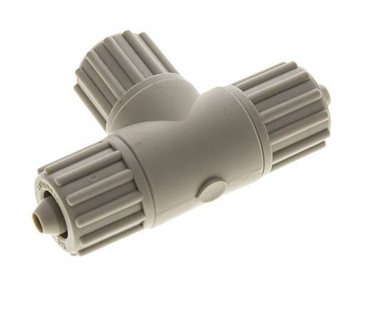 Racor de compresión en T de PP 12x6mm 10 bar PVC y PA