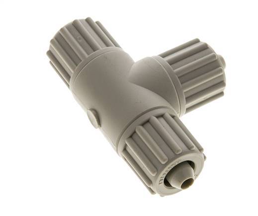 Racor de compresión en T de PP 12x6mm 10 bar PVC y PA