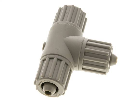 Racor de compresión en T de PP 12x6mm 10 bar PVC y PA