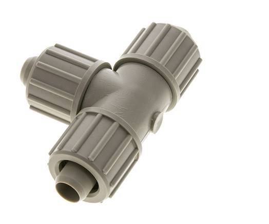 Racor de compresión en T de PP 20x13mm 10 bar PVC y PA