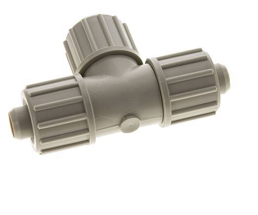 Racor de compresión en T de PP 20x13mm 10 bar PVC y PA