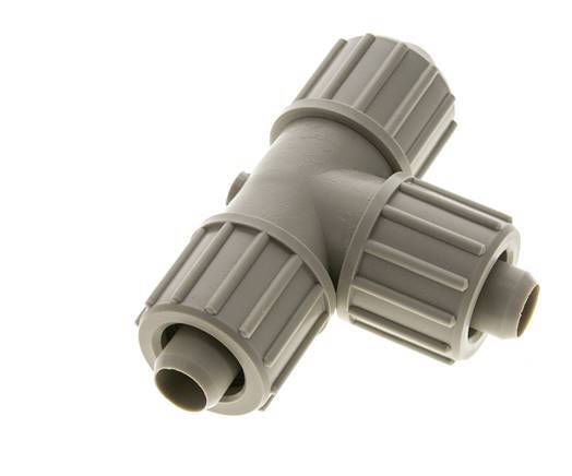 Racor de compresión en T de PP 20x13mm 10 bar PVC y PA