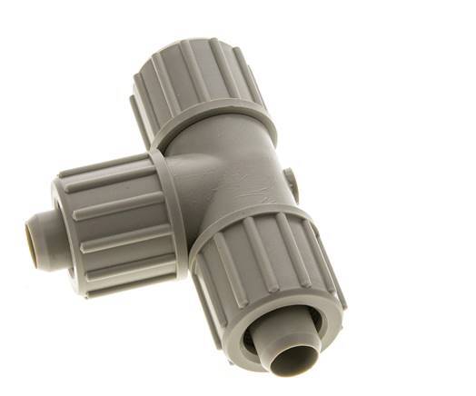 Racor de compresión en T de PP 20x13mm 10 bar PVC y PA