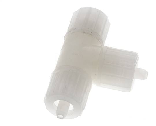 Racor de compresión en T 10x4mm PVDF 10 bar PVC y PA