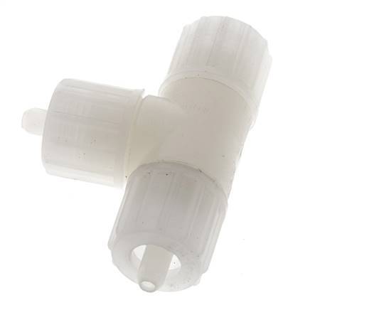 Racor de compresión en T 10x4mm PVDF 10 bar PVC y PA