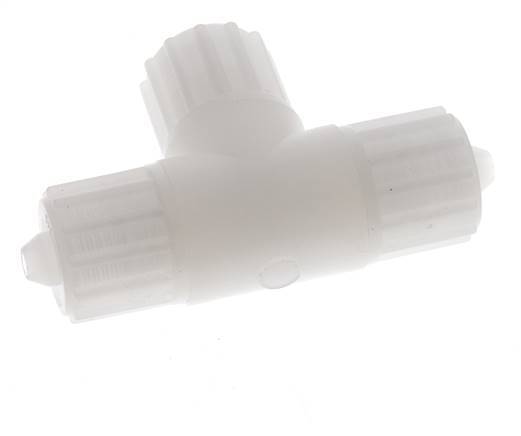 Racor de compresión en T 12x6mm PVDF 10 bar PVC y PA