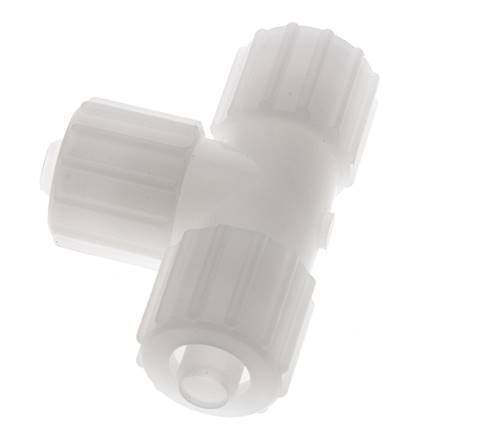 Racor de compresión en T 15x9mm PVDF 10 bar PVC y PA