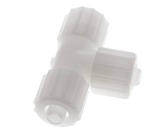Racor de compresión en T 15x9mm PVDF 10 bar PVC y PA