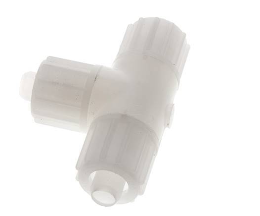 Racor de compresión en T de PVDF 16x10mm 10 bar PVC y PA