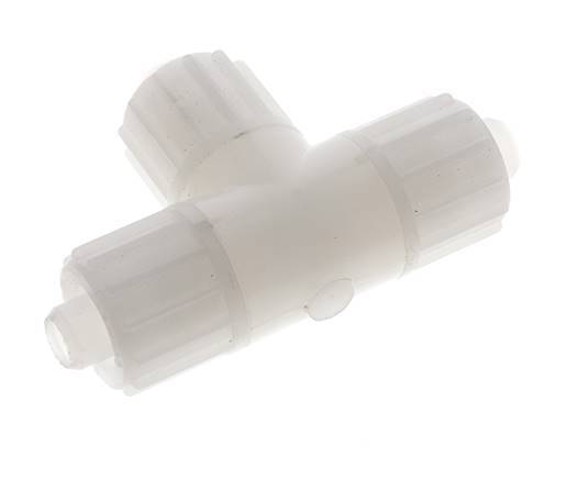 Racor de compresión en T de PVDF 16x10mm 10 bar PVC y PA