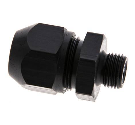 Racor de compresión recto de aluminio de 7x4 mm y G1/8'' con rosca macho 10 bar PVC y PA