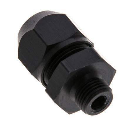 Racor de compresión recto de aluminio de 7x4 mm y G1/8'' con rosca macho 10 bar PVC y PA