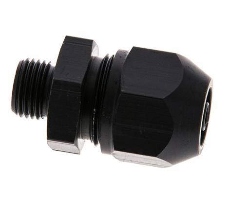 Racor de compresión recto de aluminio de 7x4 mm y G1/8'' con rosca macho 10 bar PVC y PA