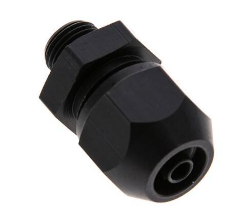 Racor de compresión recto de aluminio de 7x4 mm y G1/8'' con rosca macho 10 bar PVC y PA