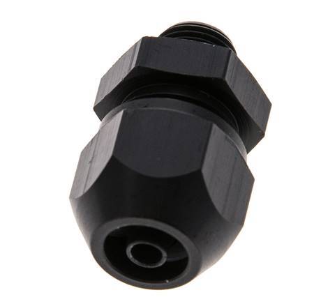Racor de compresión recto de aluminio de 7x4 mm y G1/8'' con rosca macho 10 bar PVC y PA