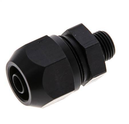 Racor de compresión recto de aluminio 9x6mm y G1/8'' con rosca macho 10 bar PVC y PA