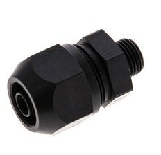 Racor de compresión recto de aluminio 9x6mm y G1/8'' con rosca macho 10 bar PVC y PA