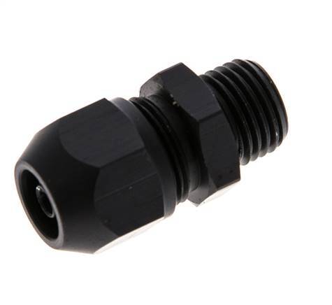 Racor de compresión recto de aluminio de 7x4 mm y G1/4'' con rosca macho 10 bar PVC y PA