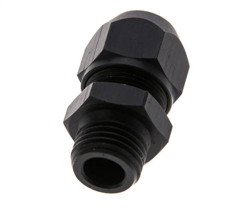 Racor de compresión recto de aluminio de 7x4 mm y G1/4'' con rosca macho 10 bar PVC y PA