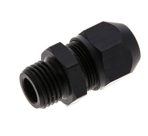 Racor de compresión recto de aluminio de 7x4 mm y G1/4'' con rosca macho 10 bar PVC y PA