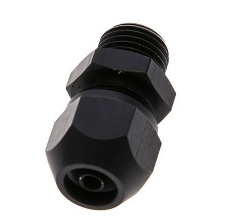Racor de compresión recto de aluminio de 7x4 mm y G1/4'' con rosca macho 10 bar PVC y PA