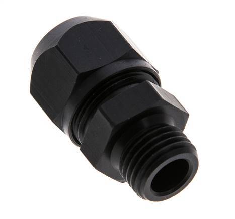 Racor de compresión recto de aluminio 9x6mm y G1/4'' con rosca macho 10 bar PVC y PA