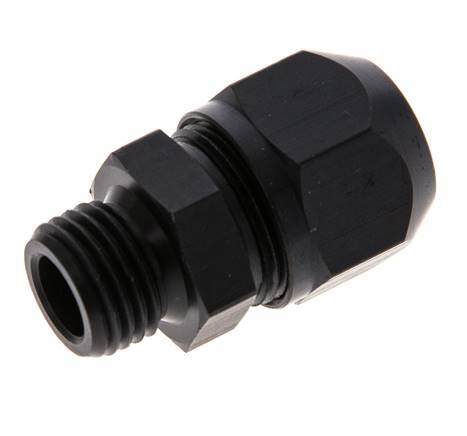 Racor de compresión recto de aluminio 9x6mm y G1/4'' con rosca macho 10 bar PVC y PA