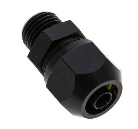 Racor de compresión recto de aluminio 9x6mm y G1/4'' con rosca macho 10 bar PVC y PA