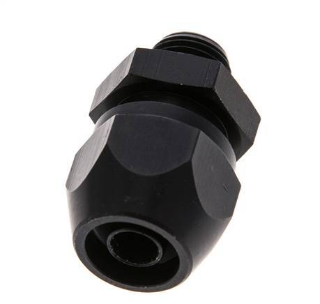 Racor de compresión recto de aluminio 12x9mm y G1/4'' con rosca macho 10 bar PVC y PA