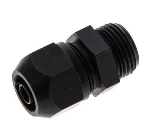 Racor de compresión recto de aluminio 9x6mm y G3/8'' con rosca macho 10 bar PVC y PA