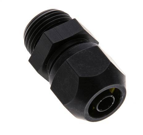 Racor de compresión recto de aluminio 9x6mm y G3/8'' con rosca macho 10 bar PVC y PA