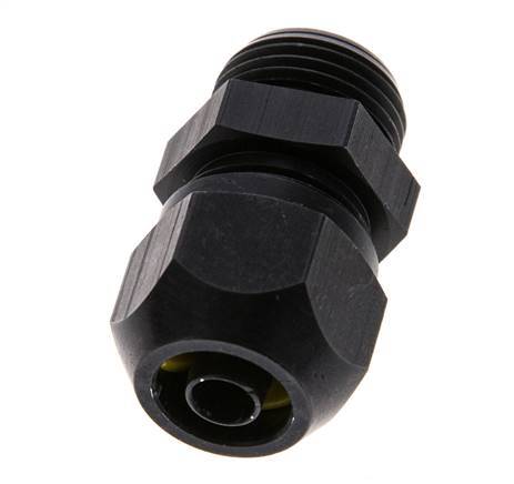 Racor de compresión recto de aluminio 9x6mm y G3/8'' con rosca macho 10 bar PVC y PA
