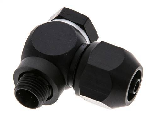 Accesorio de compresión de aluminio 7x4mm y G1/8'' con rosca macho 10 bar PVC y PA