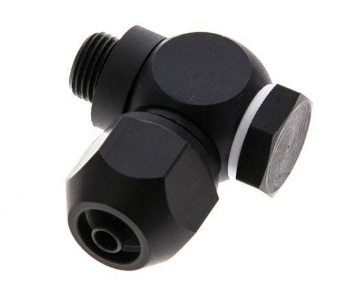 Accesorio de compresión de aluminio 7x4mm y G1/8'' con rosca macho 10 bar PVC y PA