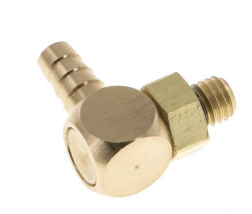 Codo de latón de 4 mm y M5 con rosca macho NBR giratorio [2 piezas]
