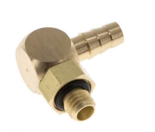Codo de latón de 4 mm y M5 con rosca macho NBR giratorio [2 piezas]