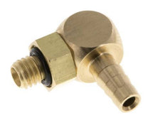 Codo de latón de 4 mm y M5 con rosca macho NBR giratorio [2 piezas]