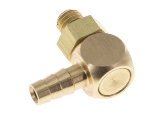 Codo de latón de 4 mm y M5 con rosca macho NBR giratorio [2 piezas]