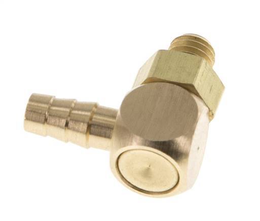 Codo de latón de 4 mm y M5 con rosca macho NBR giratorio [2 piezas]