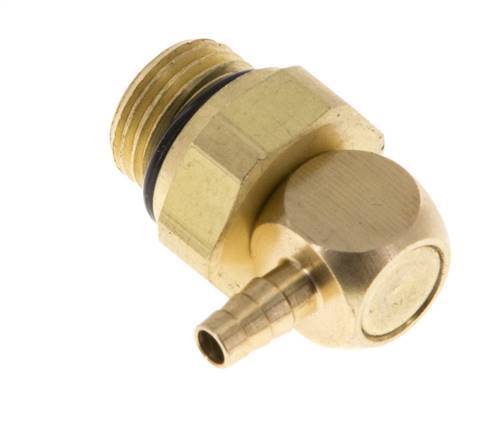 Codo de latón de 3 mm y G1/8'' con rosca macho NBR giratorio [2 piezas]
