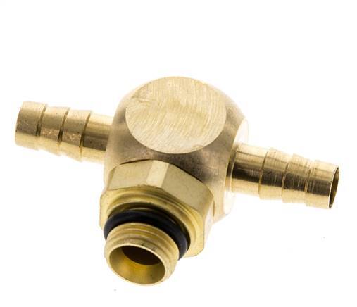 Boquilla en T de latón de 6 mm y G1/8'' con rosca macho NBR