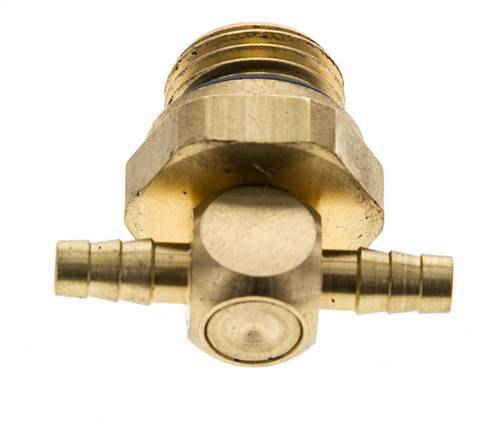 Boquilla en T de latón de 4 mm y G1/4'' con rosca macho NBR