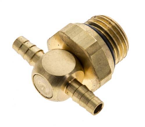 Boquilla en T de latón de 4 mm y G1/4'' con rosca macho NBR