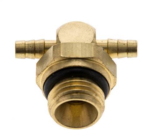 Boquilla en T de latón de 4 mm y G1/4'' con rosca macho NBR