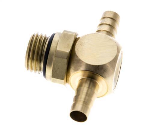 Boquilla en T de latón de 6 mm y G1/4'' con rosca macho NBR