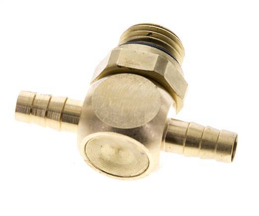 Boquilla en T de latón de 6 mm y G1/4'' con rosca macho NBR