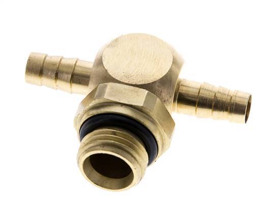 Boquilla en T de latón de 6 mm y G1/4'' con rosca macho NBR